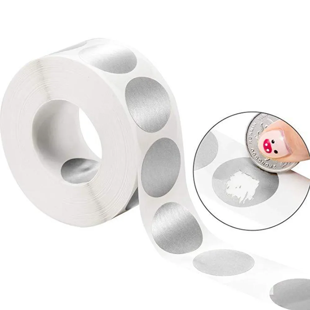 300 Stück pro Wad Silber Kratzer Aufkleber runde Form Etiketten Aufkleber DIY hand gefertigt für Spiel Scratch Aufkleber Etiketten Briefpapier