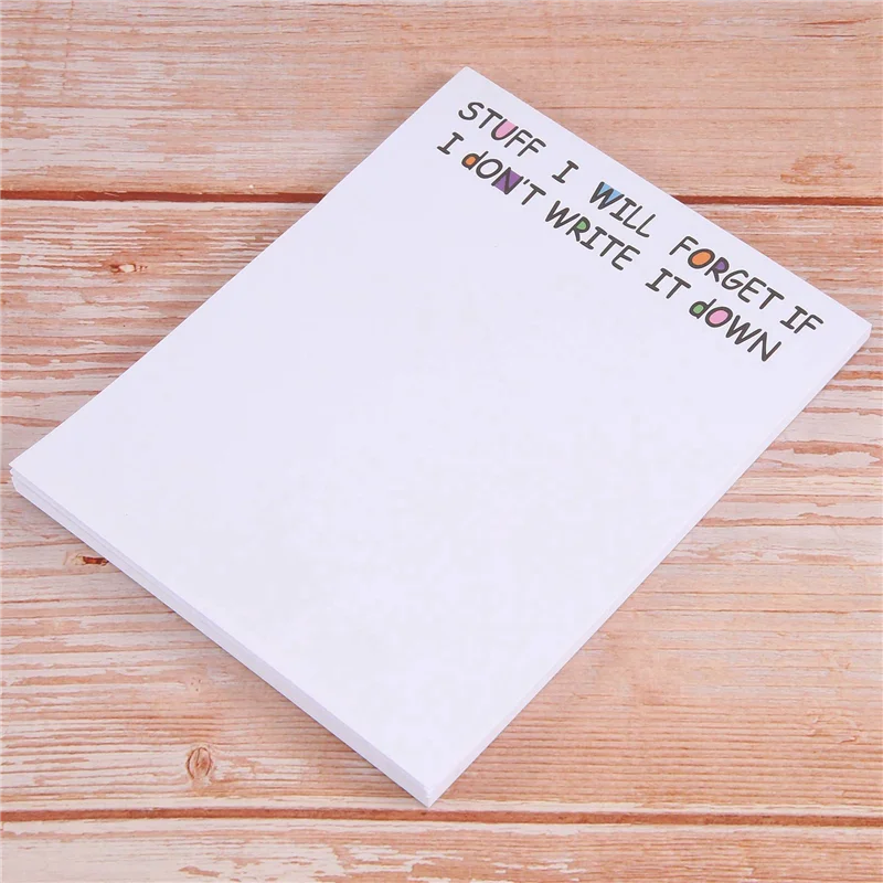 4X Sticky Note ตลก, To Do List Notepad เครื่องเขียนตลก, อุปกรณ์สํานักงาน, ป้ายโน้ตบุ๊ค, โต๊ะ Sticky Note 50 หน้า, A