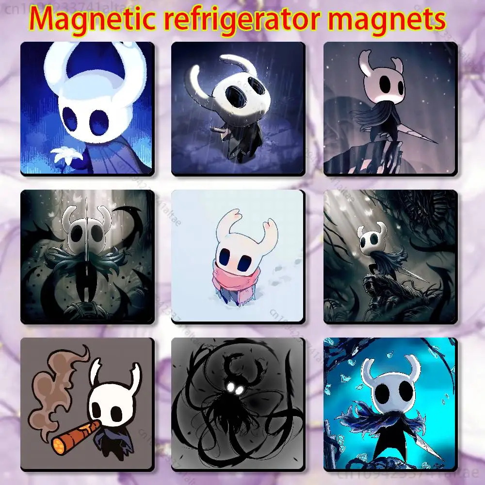 

H-Hollow K-Knight Fridge Magnet Square Stickers Personalize Home Decor Souvenirs Gift