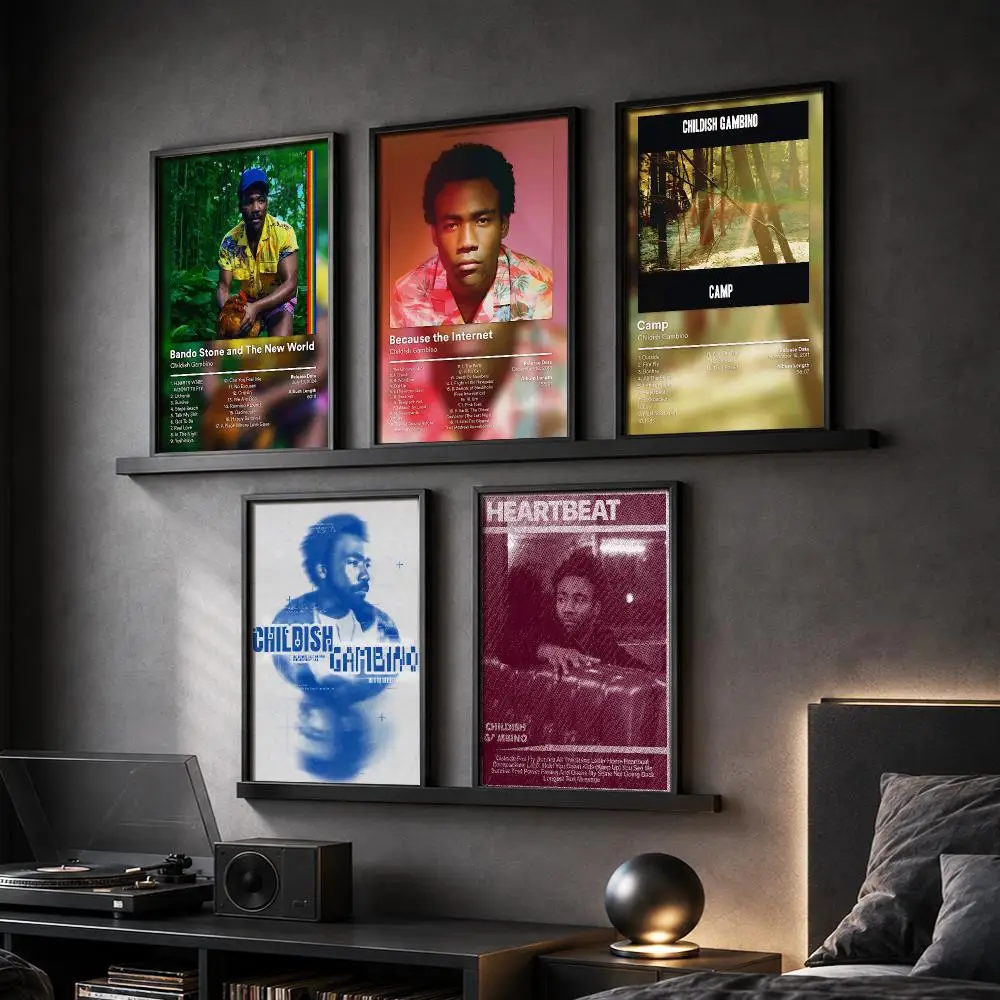 C-Childish Gambino Music Album Painting Calligraphy Canvas Poster Hallway Bedroom Living Room Home Bar Decoration Interior Wall