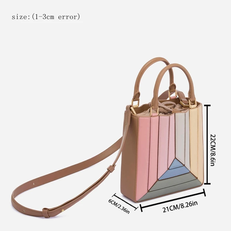 Borse di giunzione a contrasto di colore del progettista tiro kiye per le donne borsa cosmetica da donna Versatile Casual con geometria nuova borsa