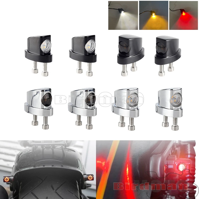 

2-in-1 Mini Motorcycle Rear Fender Struts LED Turn Signal Tail Lamp 12V Amber Flashing Blinker Light Indicator Lamp For Harley
