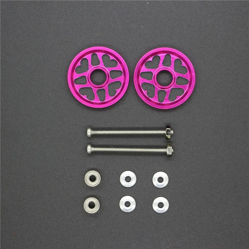 

2pcs Aluminum Alloy 19mm heart-shaped Aluminum Alloy Wheel Wheel For Tamiya Mini 4WD 94996/95349/95348/15449 Self Made Parts