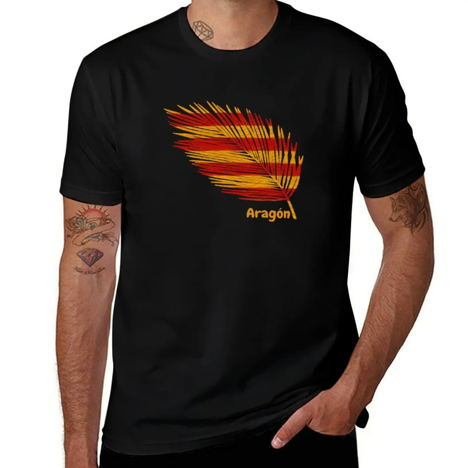 

Abstract Flag of Aragon – Feather Design T-Shirt Funny t-shirts graphic shirts tee shirts for men