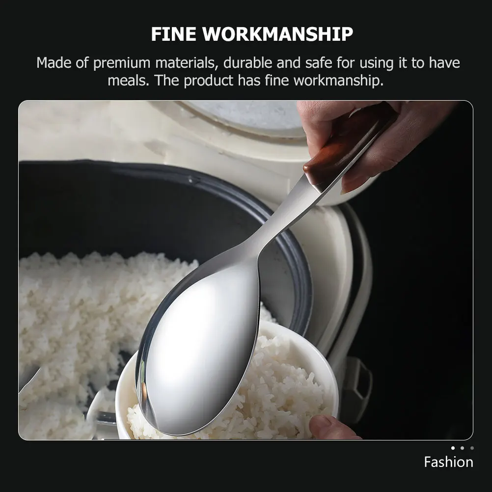 

2 шт. ложки для риса из нержавеющей стали с длинной ручкой, практичные сервировочные ложки для шведского стола, кухонные ложки с антипригарным покрытием, домашняя посуда