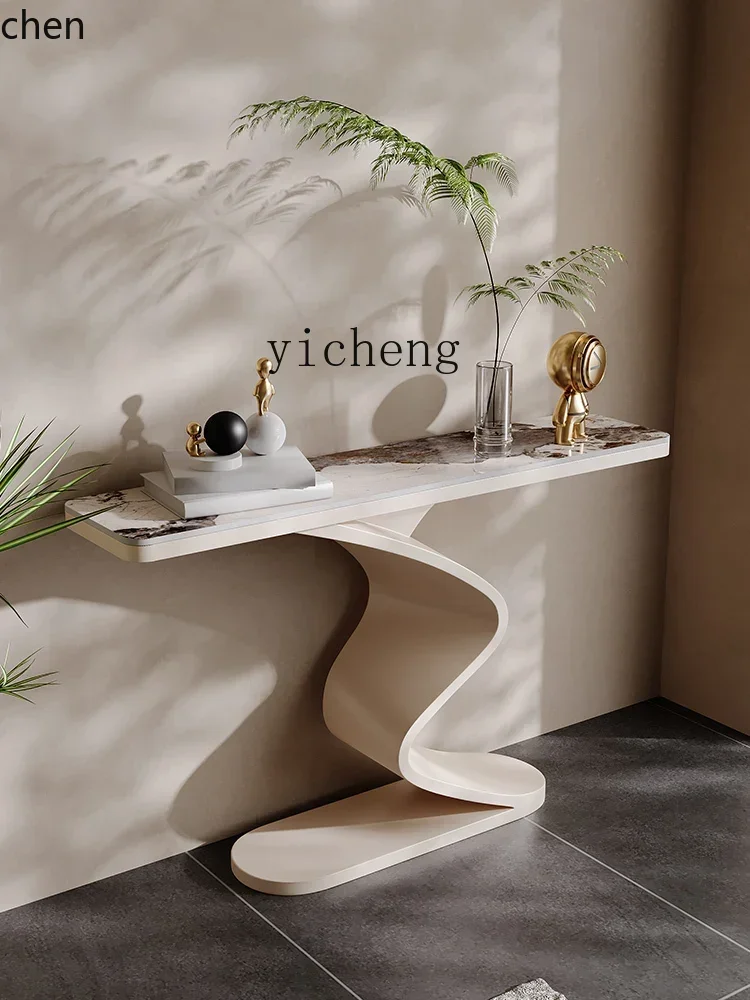 HXL Light Luxury Console Tables Modern Minimalist Paint Narrow Side Table Hotel Lobby Wall a Long Narrow Table
