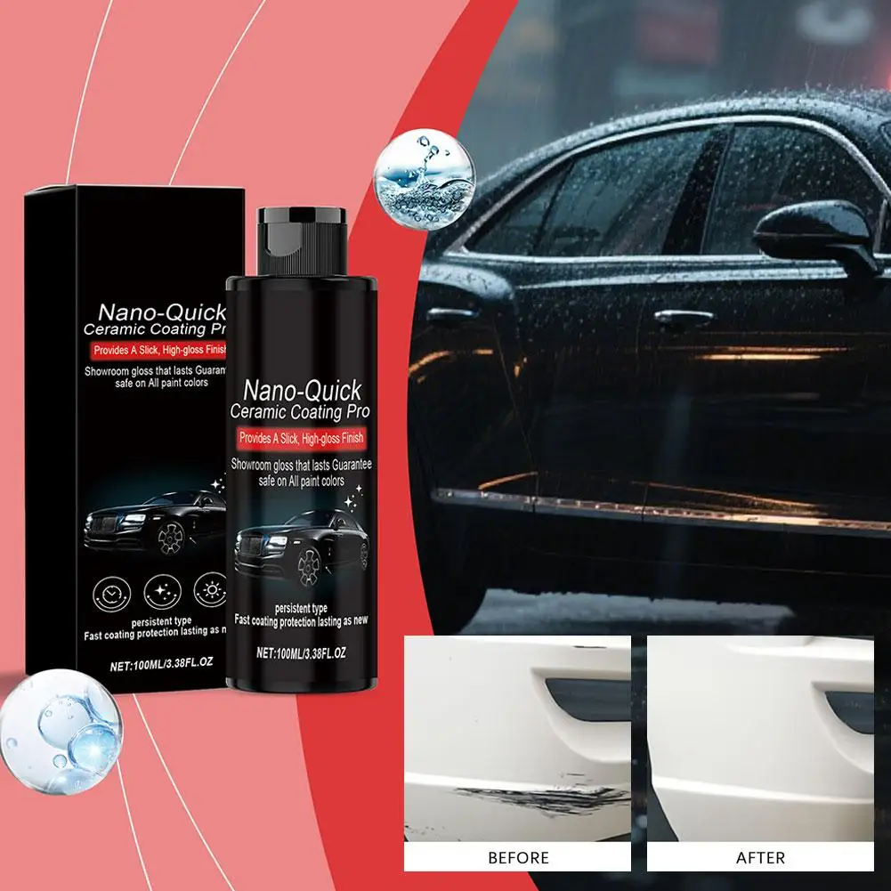 100ml Nano Car Coating Agent Quick Acting Paint Crystal Plating Brightening Spray Wax Anti-Scratch for Vehicle Paint Protection