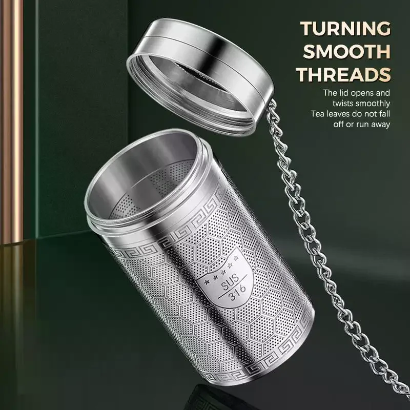 316 Stainless Steel Tea Infuser With Ultra Fine Mesh Extender Chain For Home Office Travel Brewing Loose Leaf Tea
