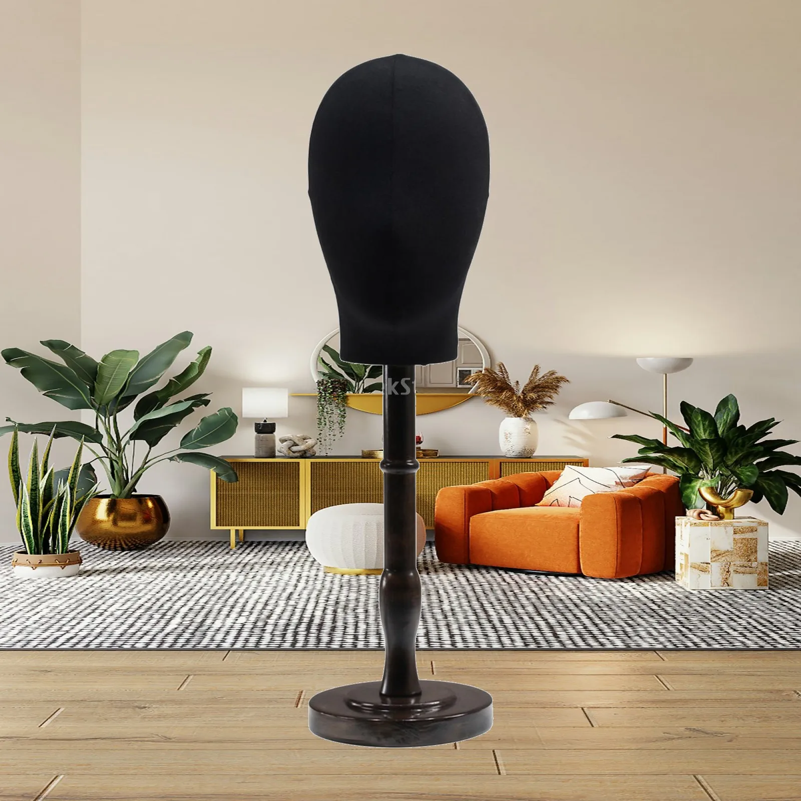 Hat Display Stand Antique Mannequin Head with Wooden Base Hat Stand Stable Sturdy for Milliners, Boutique, Studio