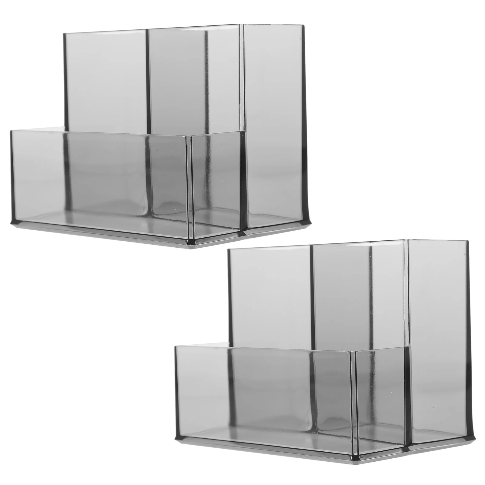 

2 Pcs Garbage Can Pen Storage Box Student Square Container Make up Holder Organizer Acrylic Countertop Drawing