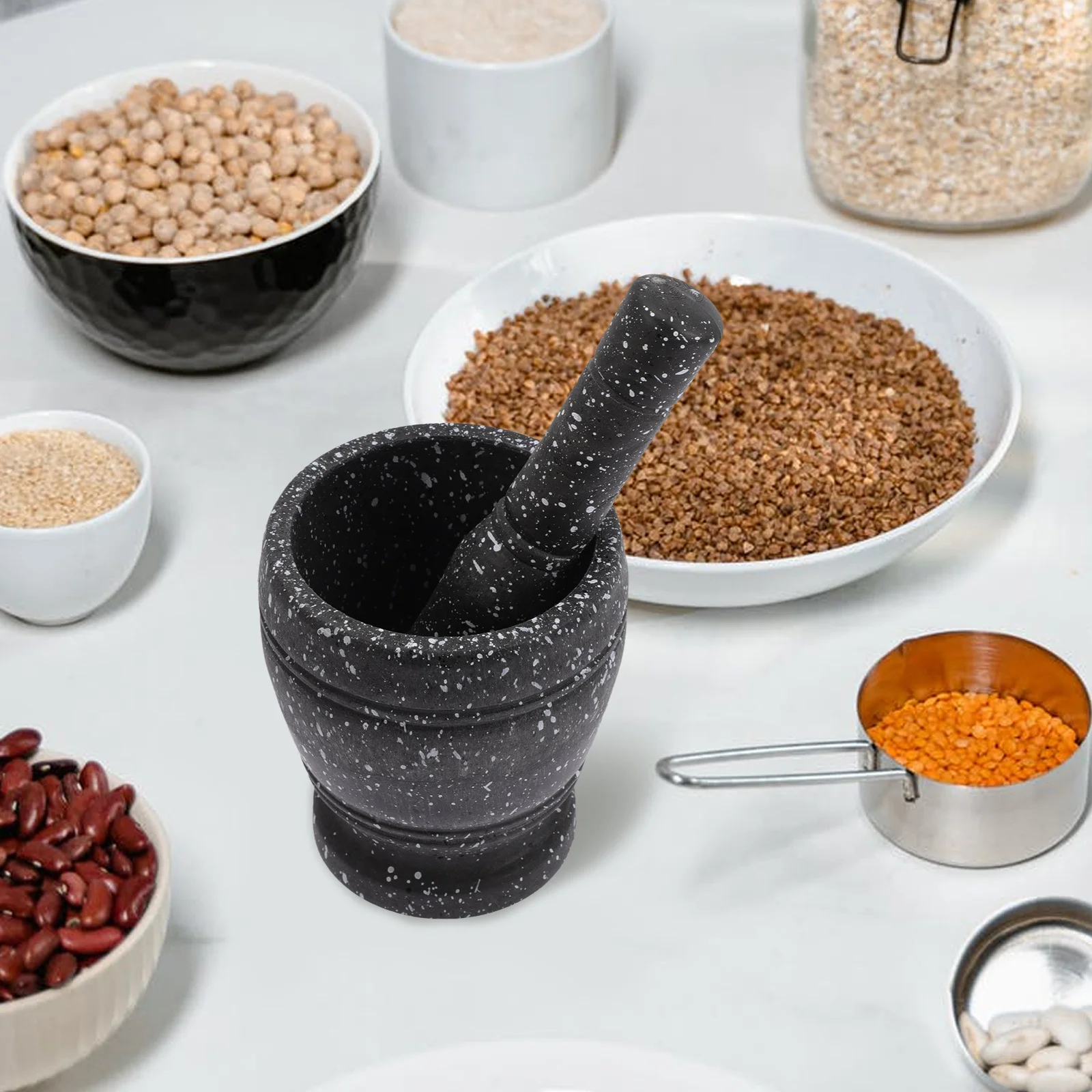 

1Set Plastic Mortar Pestle Kitchen Accessory Multipurpose Garlic Masher Chutney Pesto Mustard Salsa Sauce