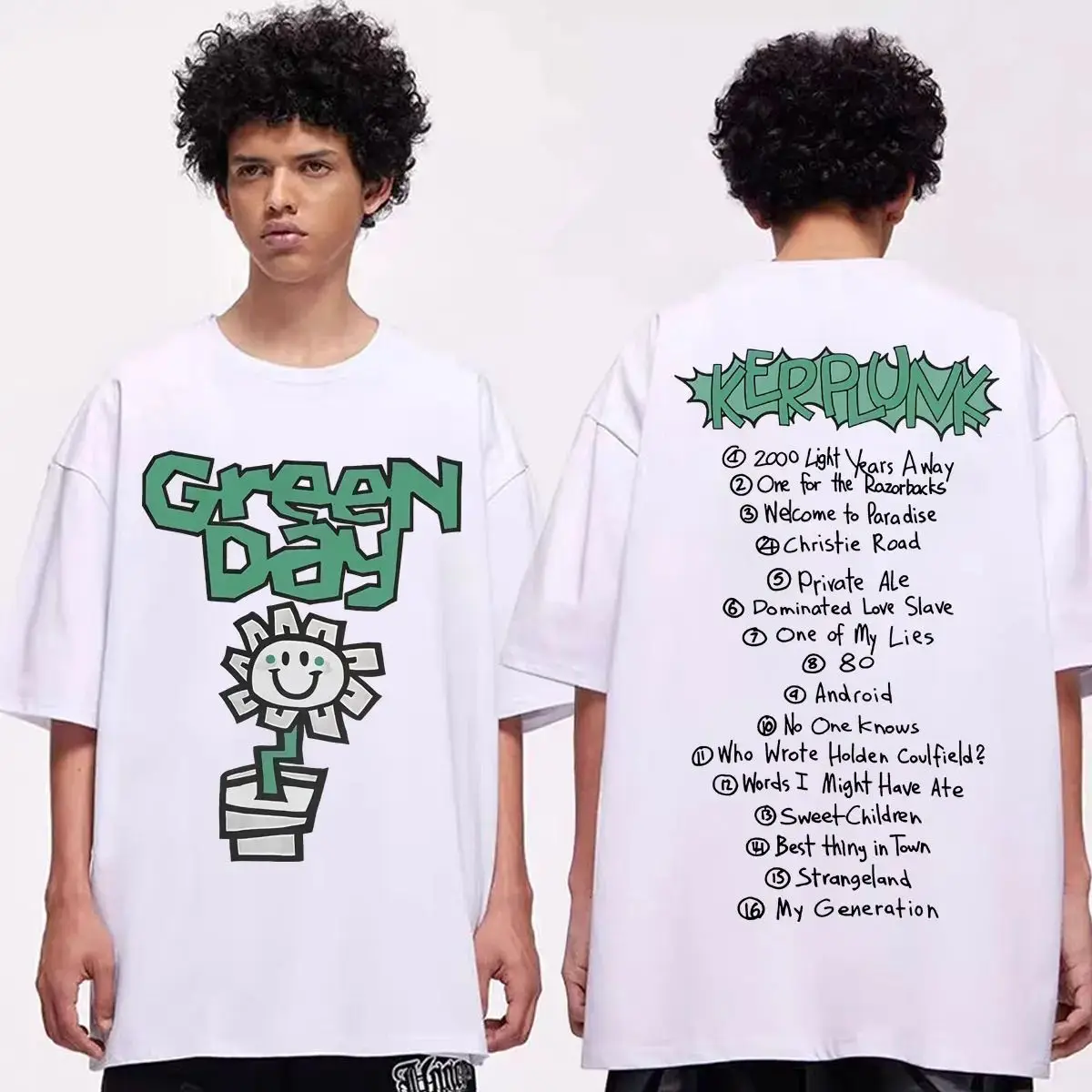 Camiseta de Verano con Estampado de Moda Hip Hop, Estilo Rock Punk, Banda Green Day, Álbum Kerplunk 2026, Relajante, Casual, Holgada, de Manga Corta