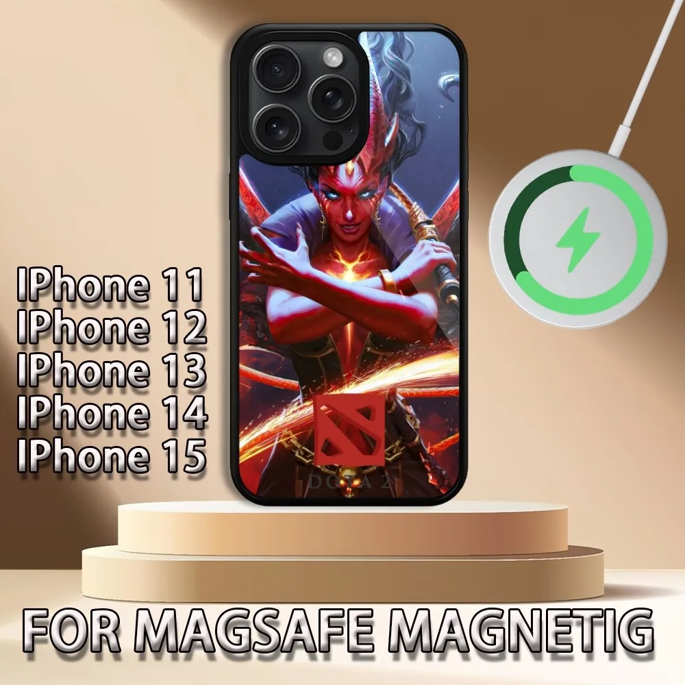 Чехол для телефона Hot Game D-Dota 2, чехол для iPhone 15, 14, 13, 12, 11 Pro Max Plus Magsafe, магнитный чехол для беспроводной зарядки