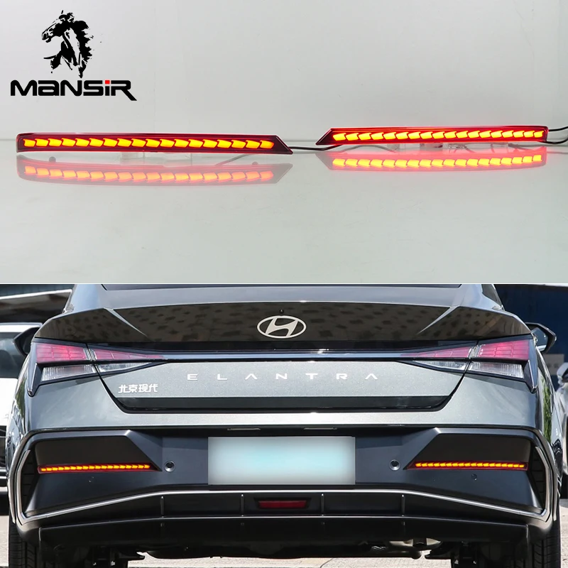 

Автомобильный светодиодный фонарь заднего бампера для Hyundai Elantra 2023 2024, отражатель, задние фонари, противотуманные фары, задние фонари, резервные стоп-сигналы