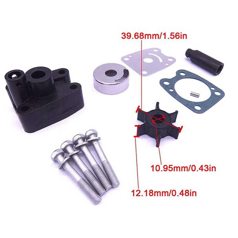 2X محرّك القارب 6E0-W0078-00 6E0-W0078-01 6E0-W0078-02 طقم تصليح مضخة المياه لمحرك خارجي 4HP 5HP 4A 5C