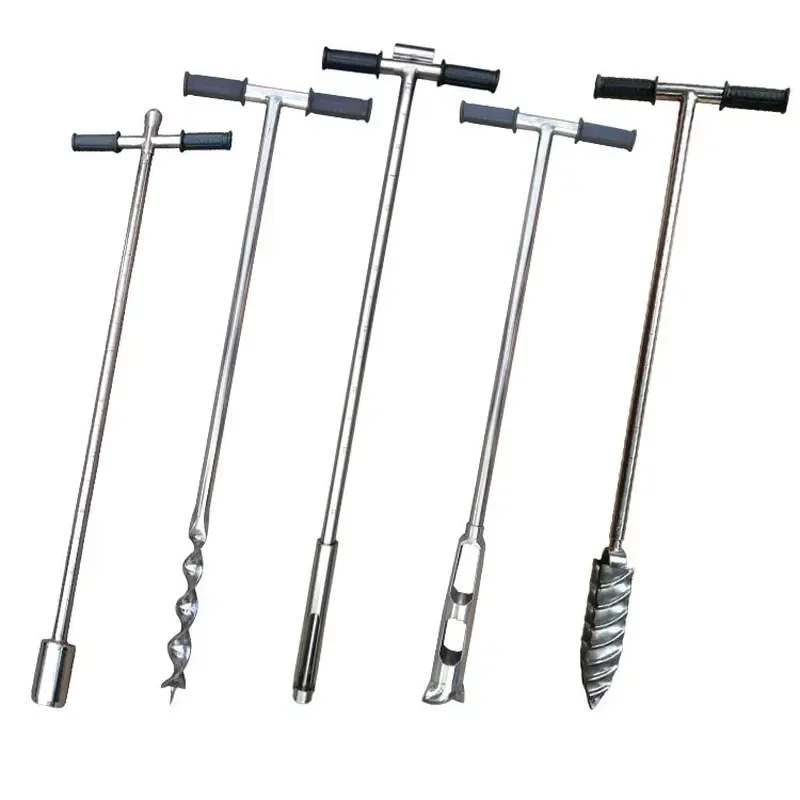 High Quality Manual Stainless Steel Handle Soil Test Tool T Hand Auger Soil Sampler Cutting Ring Soil Sampler