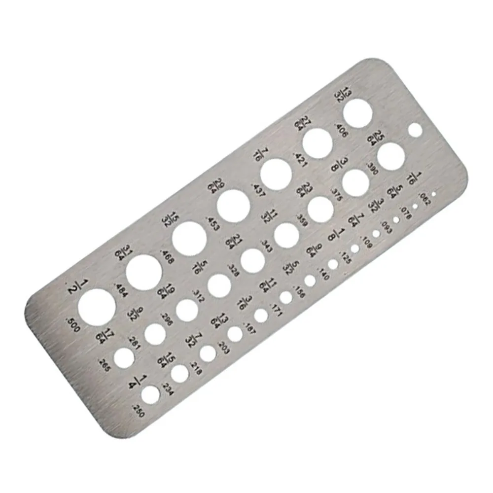 29 Holes Drill Gauge Hanging Hole Design Bit Pattern Drill Template Sturdy Stainless Steel Drill Bit Checker Plate Gauging