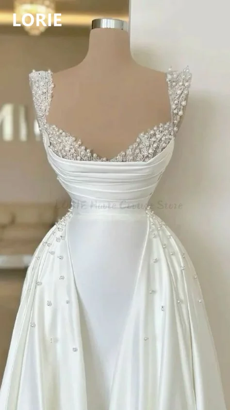 LORIE A-line Beeding Applique Wedding Dress Spaghetti Strapless Sexy Bridal Gowns Backless Wedding Gown Customized 2025
