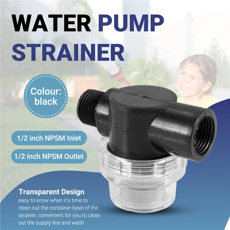 B-Est Water Pump Strainer Filter, RV Replacement 1/2 Inch Twist-On Pipe Strainer Compatible With WFCO Or Shurflo Pumps