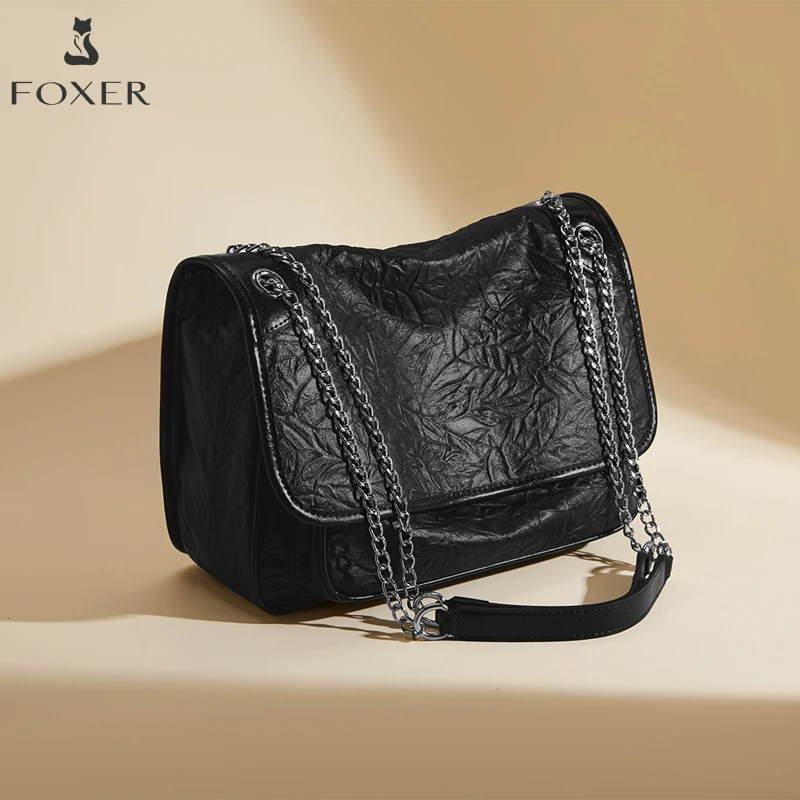 

FOXER Lady's Shoulder Bag Genuine Leather Large Capacity Tote Bag 2025 Autumn Winter Classic Cross Body Bag Luxury Design Office