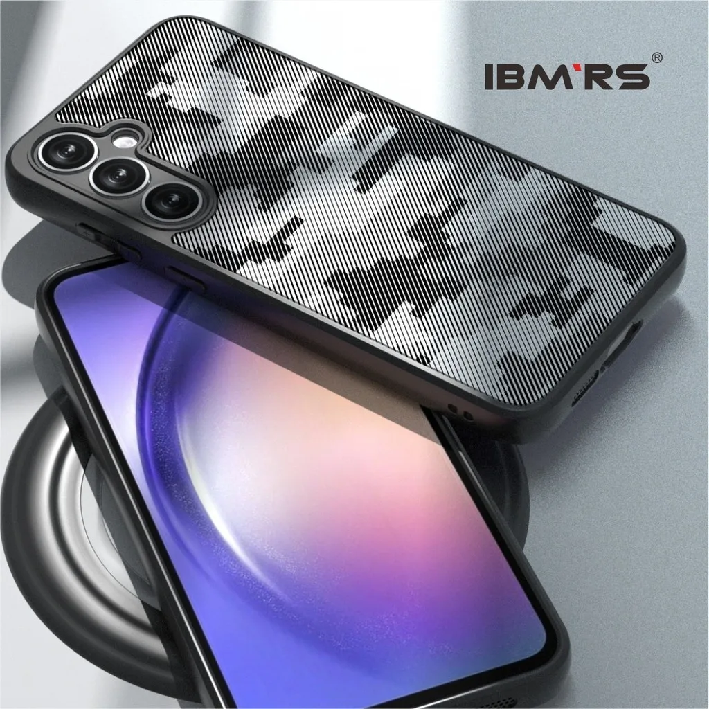 IBMRS for samsung s23 fe phone case, Camouflage Hard Back Soft edges Shockproof  Protective Cover(Comes with wrist strap)