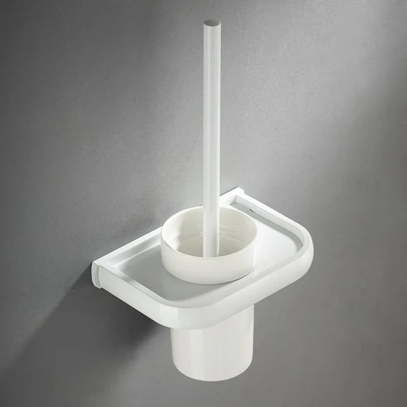 white copper Toilet Brush Bathroom Cleaning Brush Holder with Hardware vintage bathroom attachment Clean the brush holder