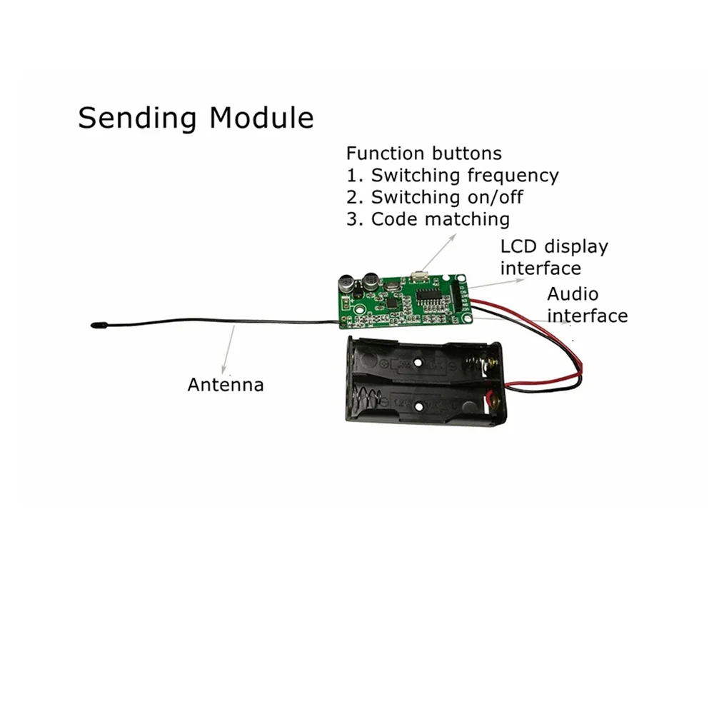 Imagem -02 - Módulo de Transmissão de Microfone Dinâmico sem Fio Transceptor de Áudio Uhf Áudio de Karaoke Display Lcd