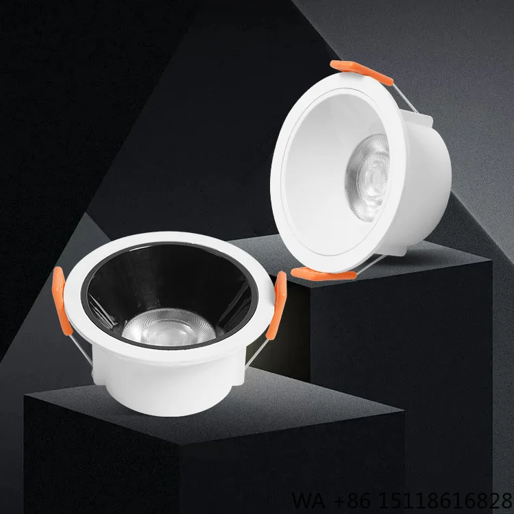 Modern Multiple Colors 7W Cob LED Downlights Easy Install ABS 3000K 6000K Showroom Office Dining Room Recessed LED Down Light