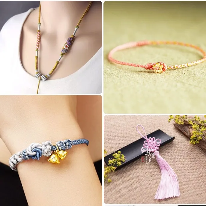 

480m Diameter 0.4mm Braided Cord 6 Strands Of Hand-braided Diy Bracelet Necklace String Winding Gold Shop With Embroidery