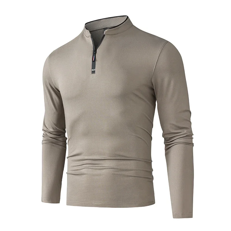 NONE Polo Shirt Solid Long Sleeve 5