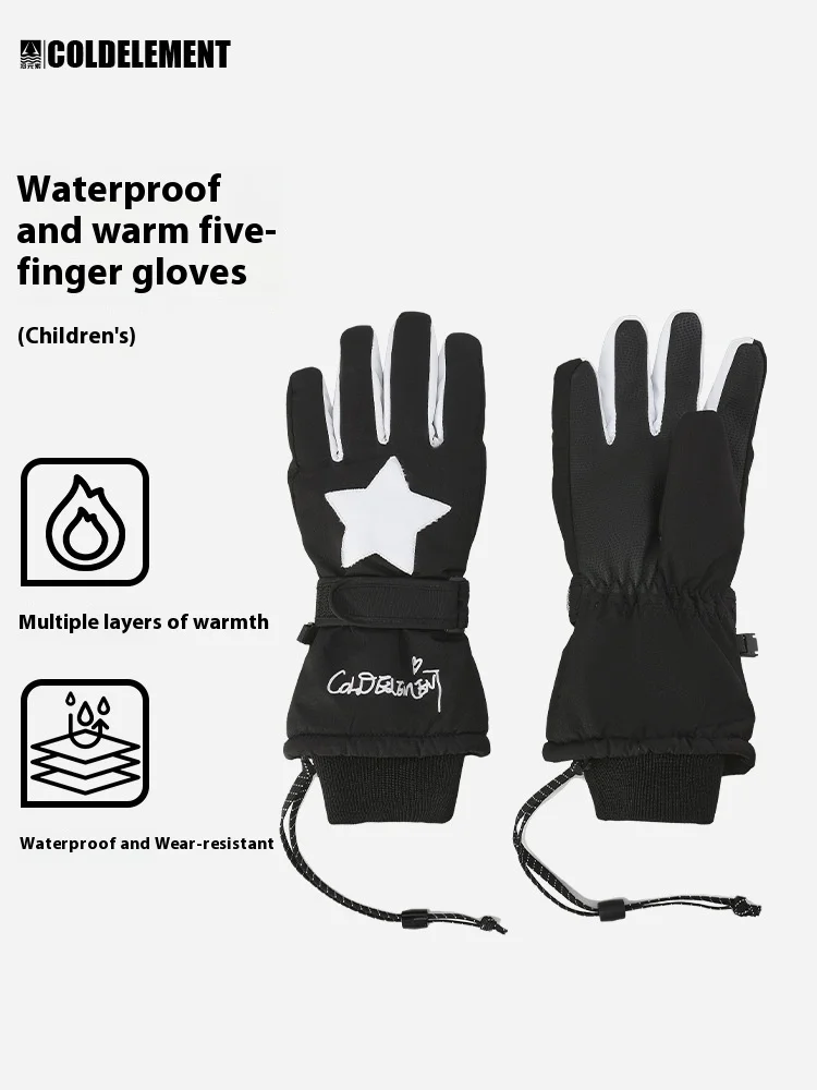 

New Children'S Ski Gloves, Winter Warm And Anti-Slip Gloves For Boys And Girls Snowboard Ski Gloves Warm Gloves