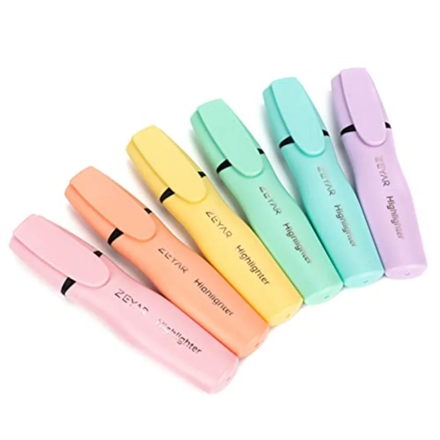 

Aesthetic Highlighter Pen, Chisel Tip Marker Pen, AP Certified Assorted Colors, Water Based, Quick Dry, Cute Highlighters, Pate