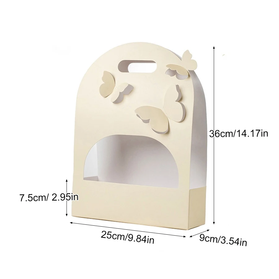 5/10Pcs Butterfly Flower Box, Hand Flower Basket, Paper Flower Box, Flower Arrangement Bag, Flower Packaging Gift Box