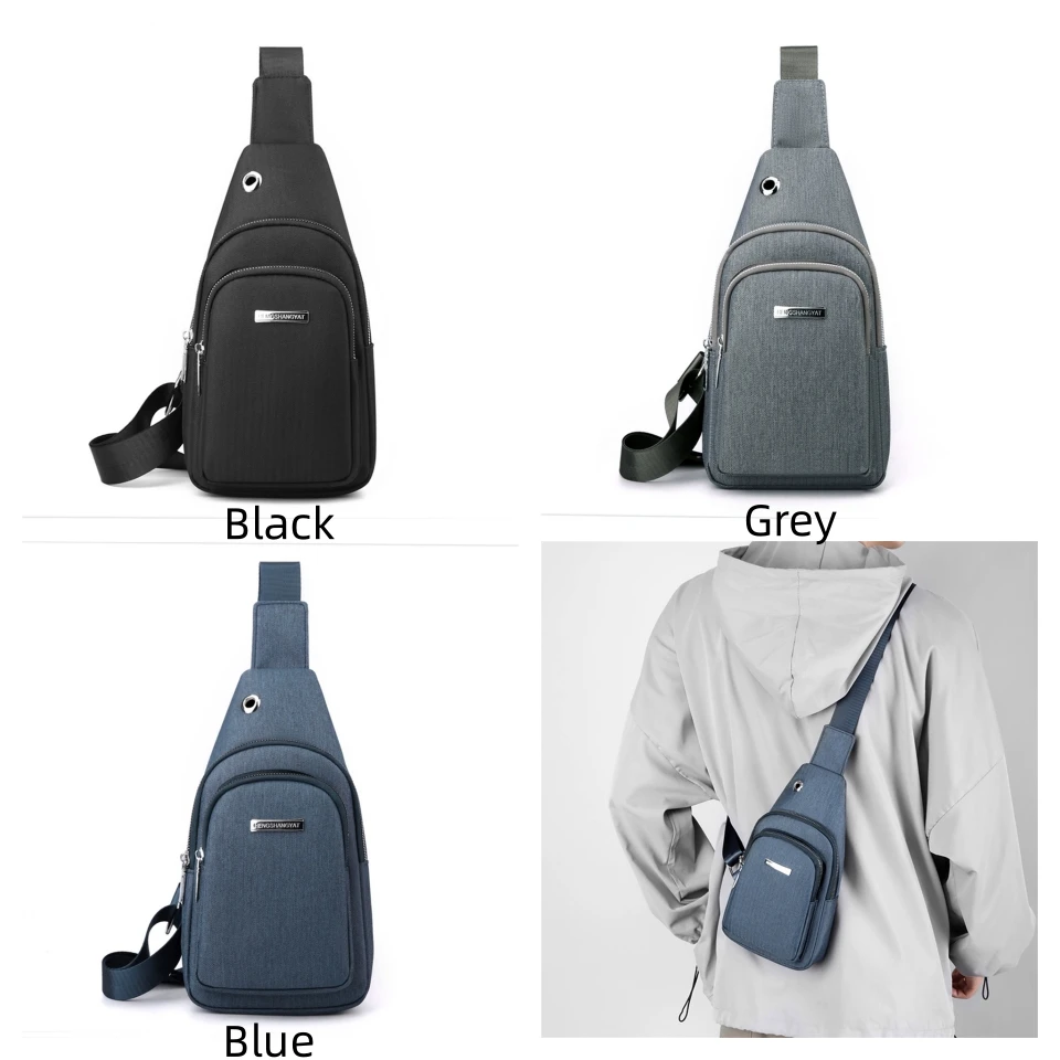 Women's Small Chest Pack Solid Male Outdoor Chest Bag Nylon Chest Pack Women Fashion Travel Purse Phone Pouch Pocket Sling Bag