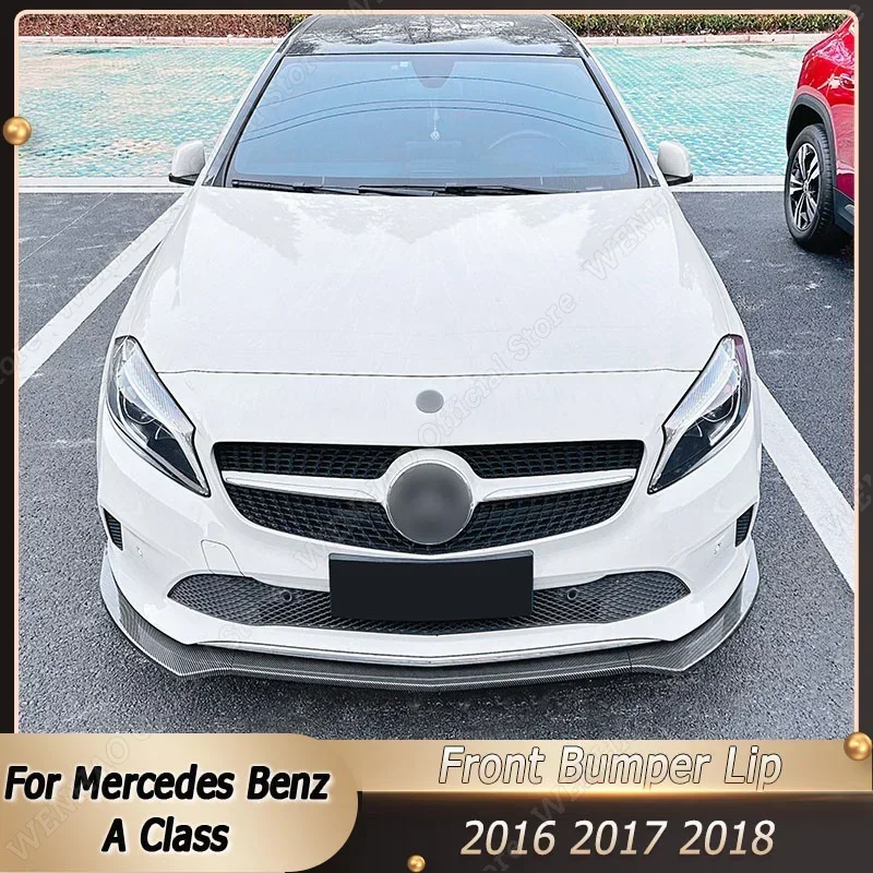 

For Mercedes Benz A Class W176 LCI 2016-2018 Front Bumper Splitter Plate Cover Spoiler Diffuser Deflector Body Kit Canard Guard