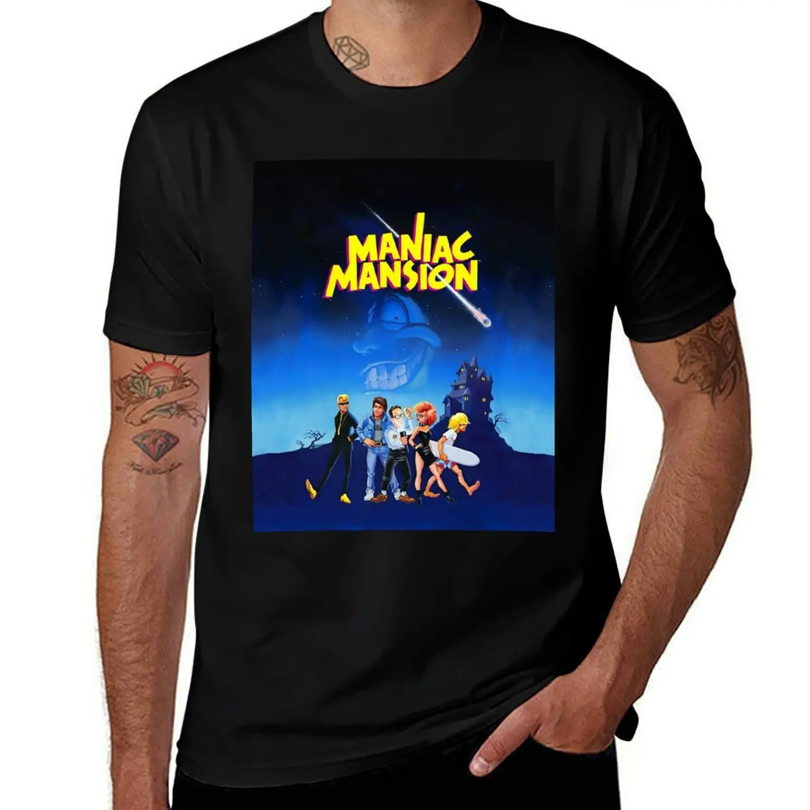 Day of the Tentacle - Maniac Mansion (High Contrast) T-Shirt Casual Minimalist Short Sleeve Top T-Shirt
