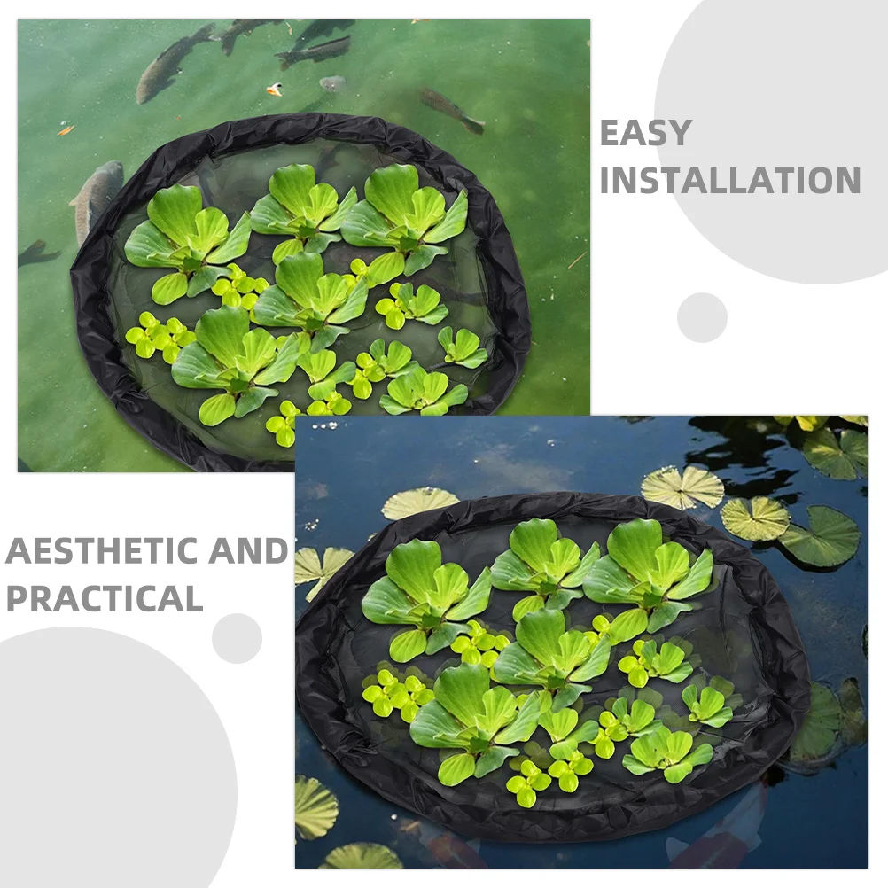 Isola galleggiante rotonda per piante, protezione per laghetto, fioriera, barriera per pesci, rete fine, isola galleggiante per laghetto