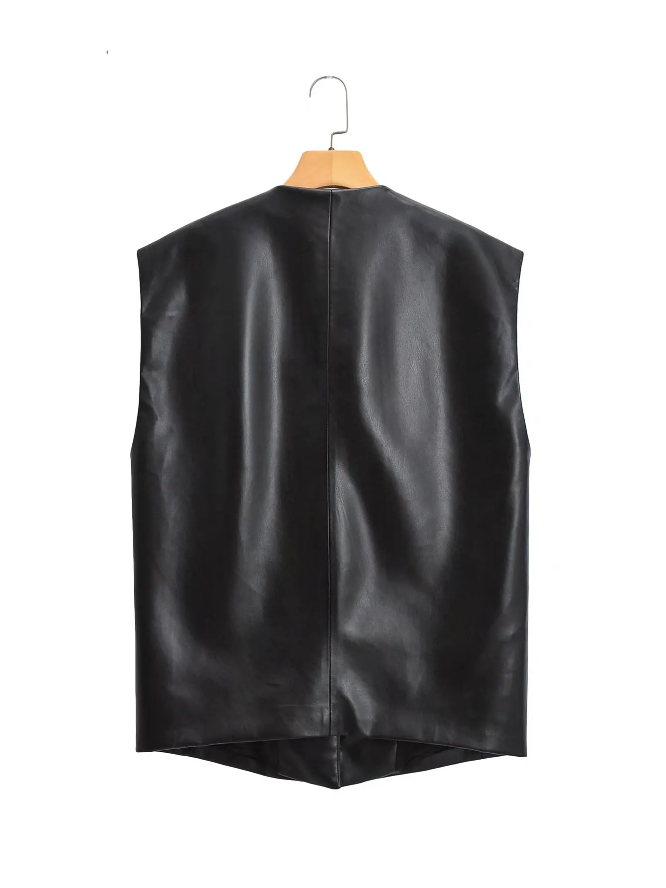 Chaleco de cuero de PU para mujer, ropa de marca ajustada para motocicleta, color negro, a la moda, para invierno