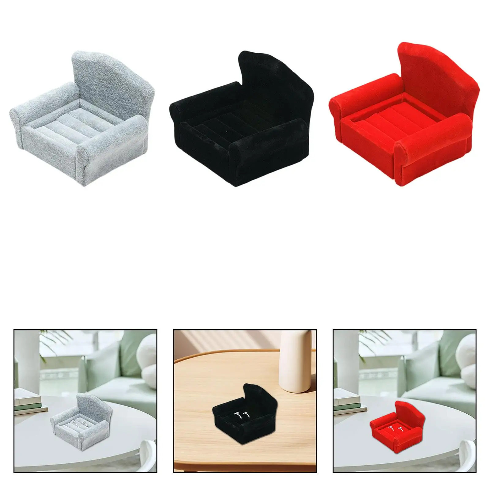 

Insert Sofa Shaped Ring Display Stand for Dresser Dressing Table Desktop