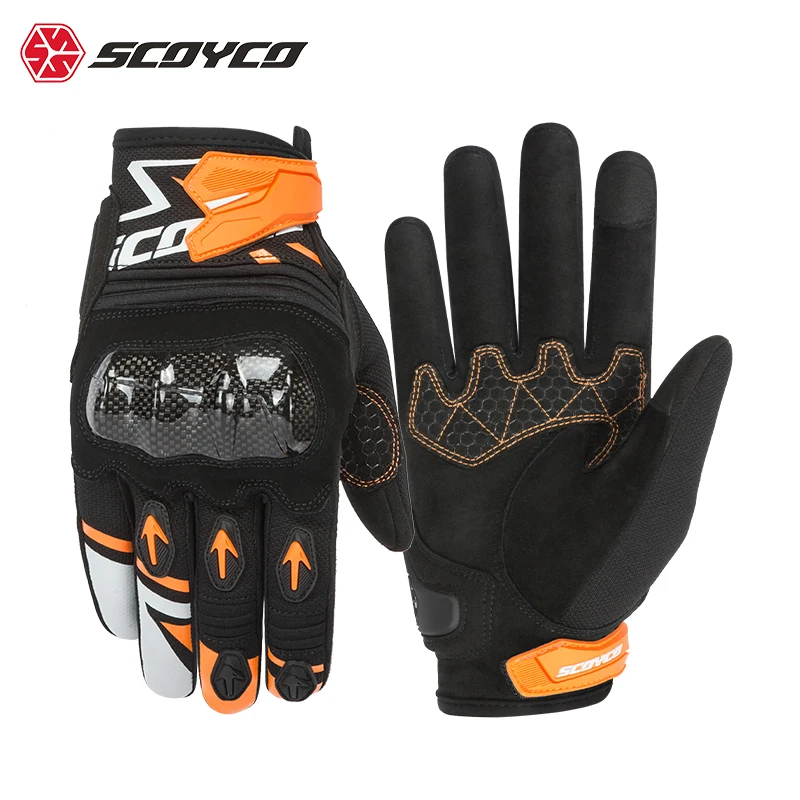 SCOYCO Summer Motorcycle Gloves Breathable Mesh Motorbike Gloves Touch Function Moto Motocross Off Road Racing Riding Gloves