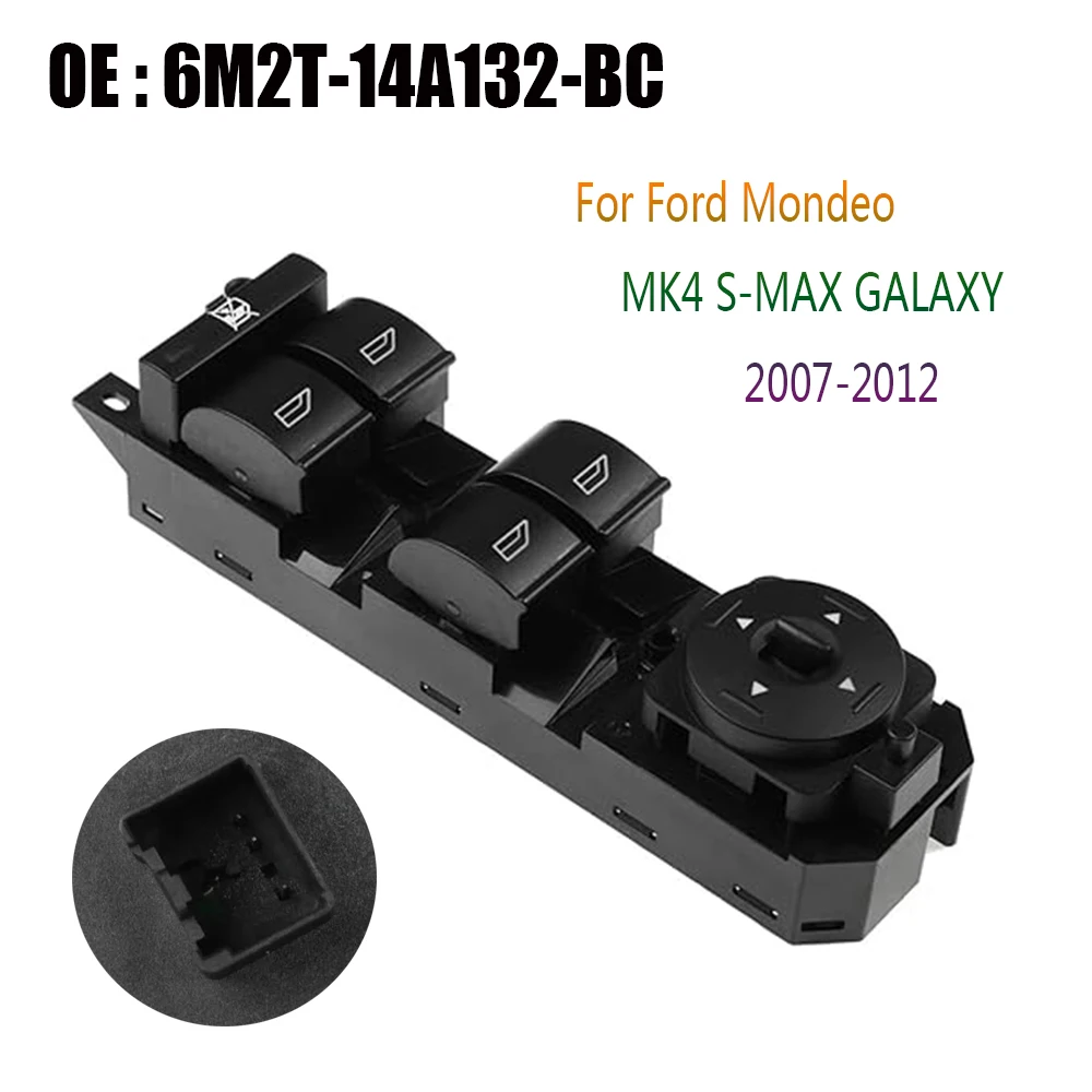 

Window Switch Accessories for Ford Mondeo MK4 S-MAX GALAXY 2007-2012 Electric Power Lifter Control Button Parts 6M2T-14A132-BC