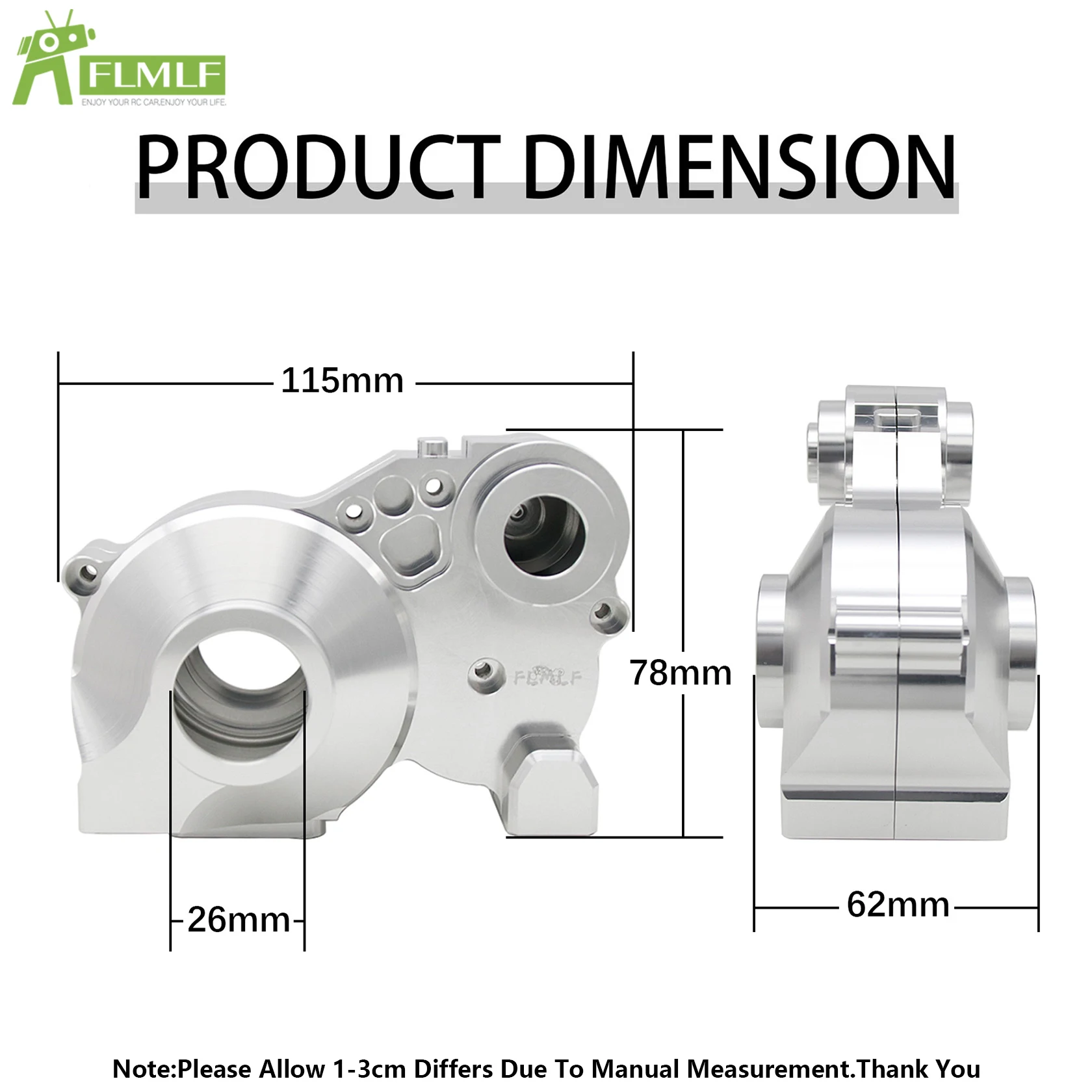 합금 CNC 기어 박스 또는 디퍼렌셜 트랜스미션 기어박스 키트 1/5 HPI ROFUN BAHA ROVAN KM BAJA 5B 5T 5SC Rc 자동차 장난감 게임 부품에 적합