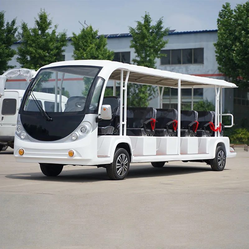 Wholesale 72V 100AH 7.5KW Tourist Bus 8-23 Seater Multifunctional 4-Wheel Electric Open Sightseeing Cart with Folding Seats