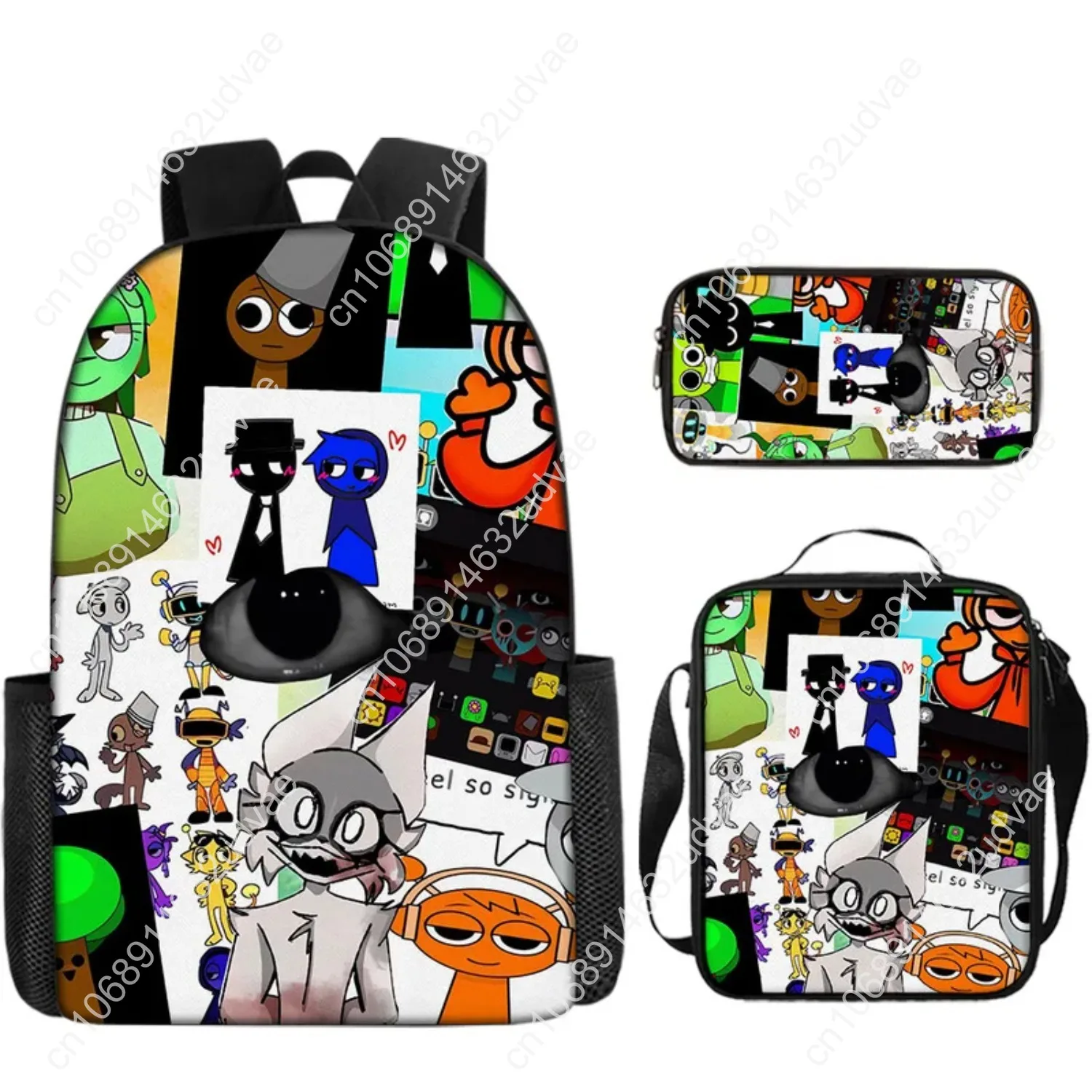 Hot Sprunki Backpack Incredibox Sprunki School Bag Backpack Bag Mochila Crossbody Sprunki Pencil Case Box Pencilcase Kid Gift