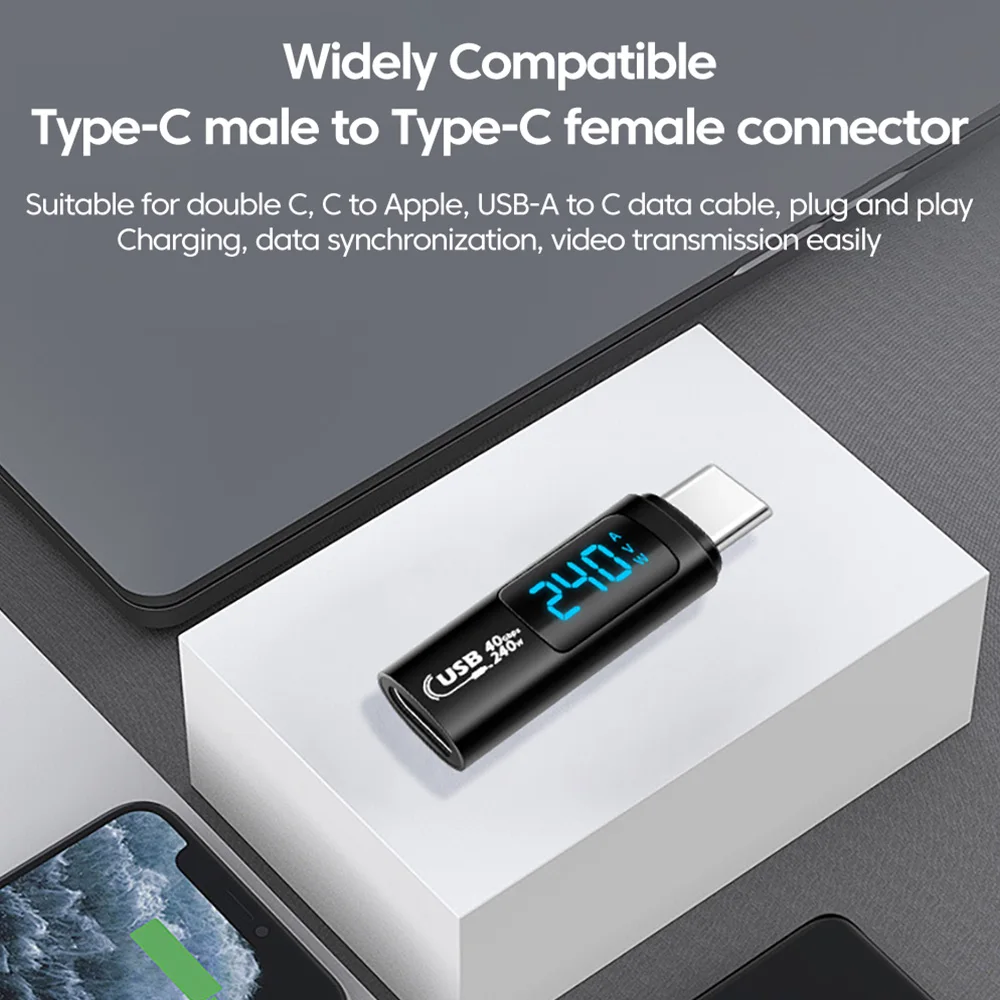 USB C 4.0 Type c to Type C PD 240W Digital Display Data vedio Transfer Fast Charging Adapter For iPhone 15 Macbook Samsung PC