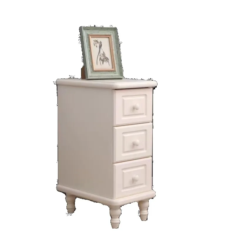 

Solid wood bedside table ultra-narrow small mini American light luxury simple white bedroom 25cm20 crack bedside cabinet