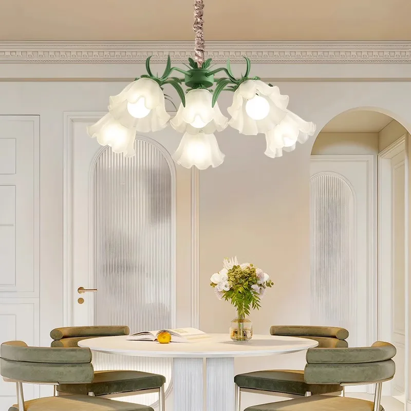 Special Promotions!modern led white Flower glass suspended ceiling light Chandelier,lustre Child room,Bedroom decorations,D80cm