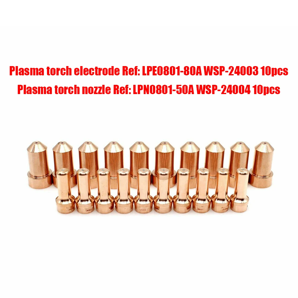 20pcs KP2844-1 Plamsa Electrodes KP2844-4 Tips 1.0mm For Tomahawk 1000 LC65 Electrode And Nozzle Plasma Cutting Tool