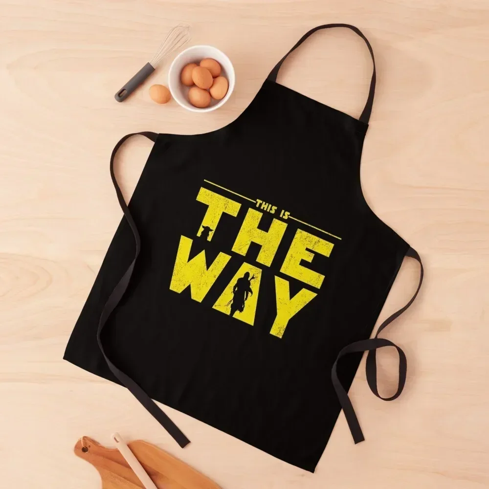 

Retro This is The Way Yellow mando and the Baby Apron Waterproof Kitchen For Women Kitchen New 2022 Year barber uniform Apron