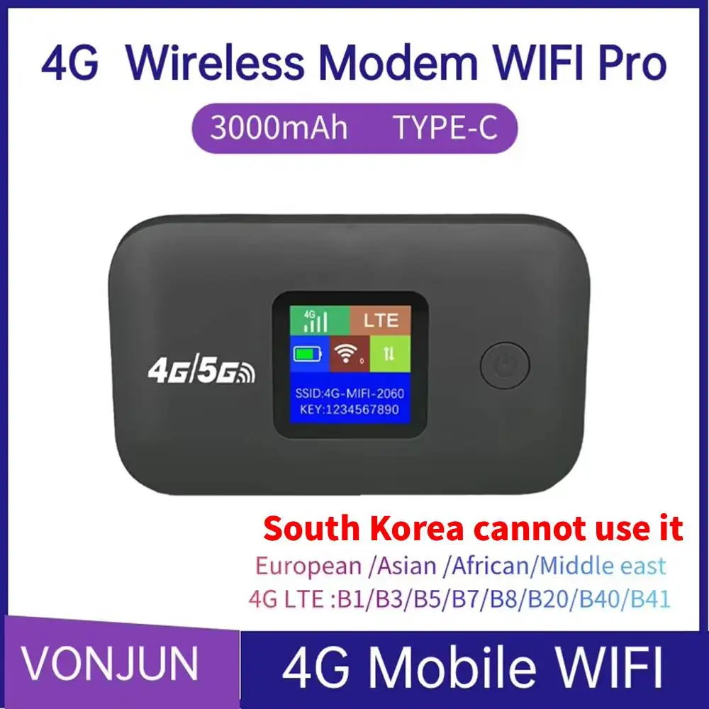 4G Mobile WIFI Router 150Mbps 4G LTE Wireless Router Portable Pocket MiFi Modem Mobile Wifi Hotspot with Sim Card Slot for Home
